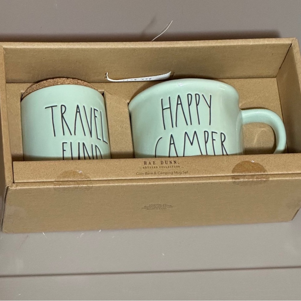 Rae Dunn Coin Bank and Mug Set